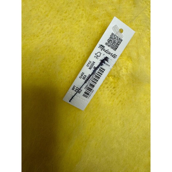 Madewell Size M Brushed V-Neck Sweater Heather Lemon Pullover Alpaca Wool NWT - Picture 8 of 13